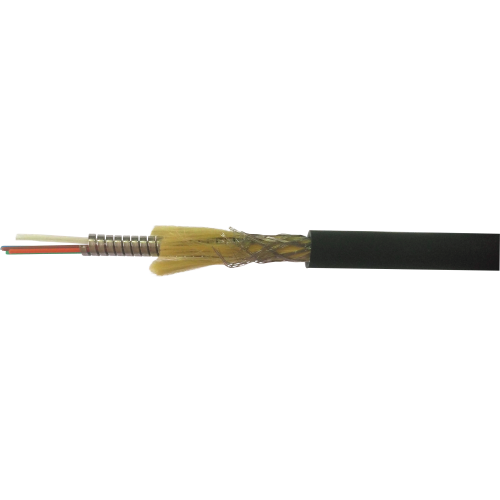 Indoor Fiber Optics Cable with Corrugated Steel Tape Armor, NBR (nitrile butadiene rubber), Black